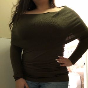 Cowl Neck Olive Green Sweater